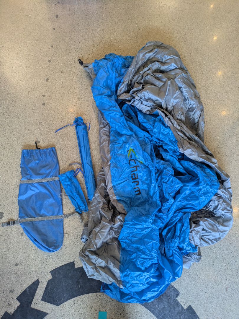 Blue K-Charm Camping Tent, Approx. 3-person (unconfirmed)