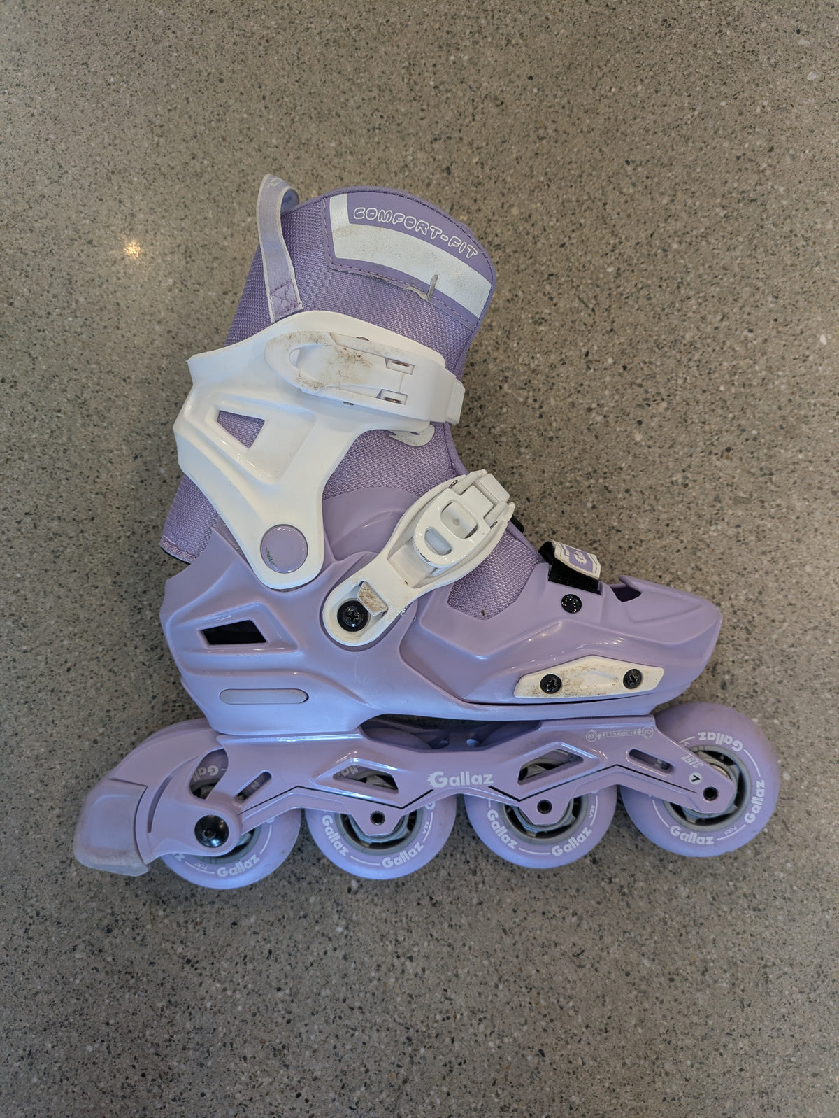 Purple Gallaz Adjustable Inline Skates with Carry Bag, EU 33-36