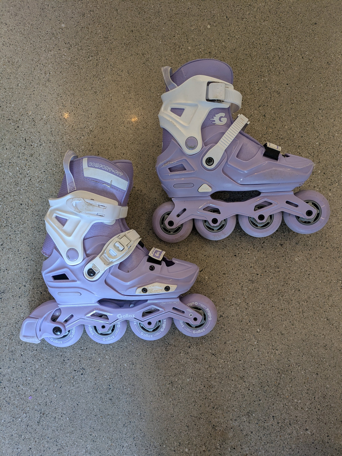 Purple Gallaz Adjustable Inline Skates with Carry Bag, EU 33-36