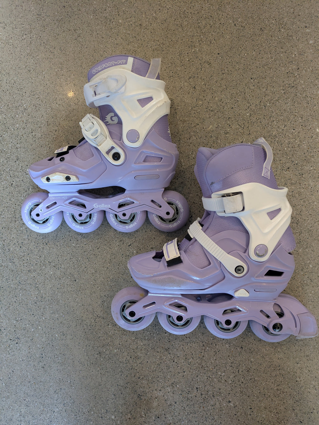 Purple Gallaz Adjustable Inline Skates with Carry Bag, EU 33-36