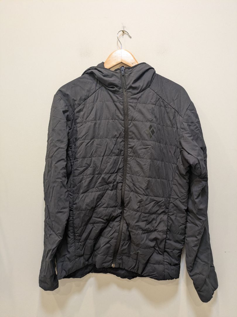 Grey Black Diamond Insulated Hooded Jacket, M