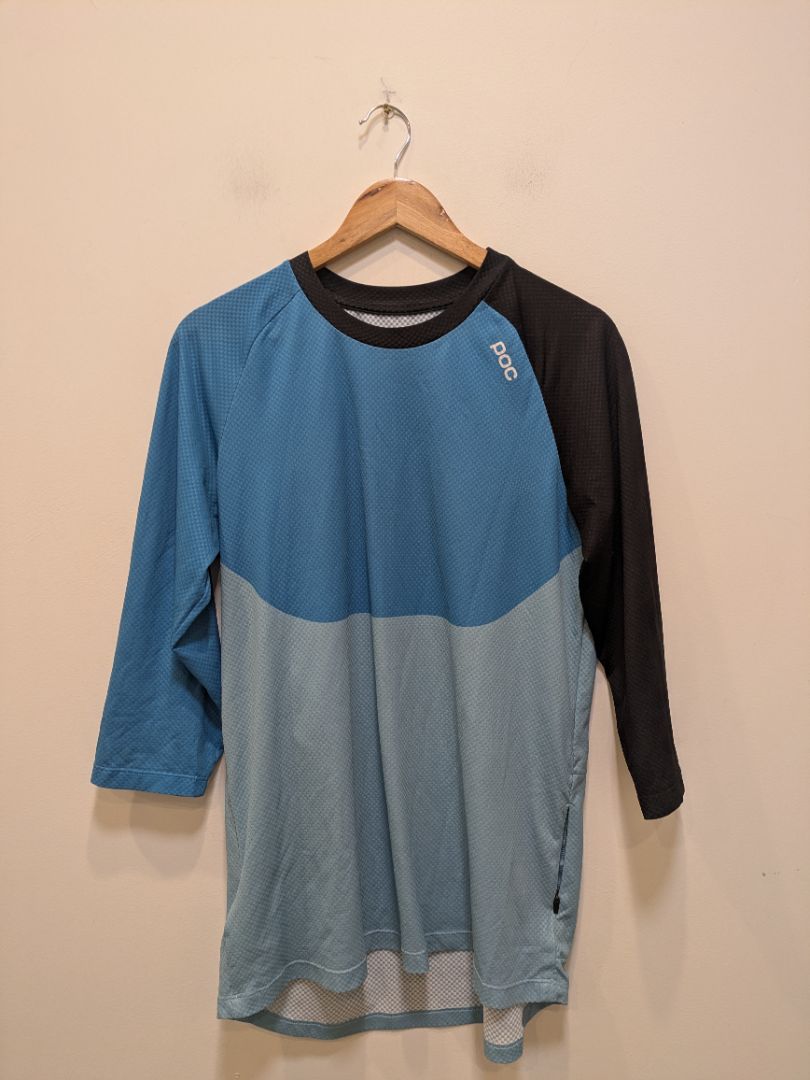 Blue POC 3/4 Sleeve MTB Jersey, L