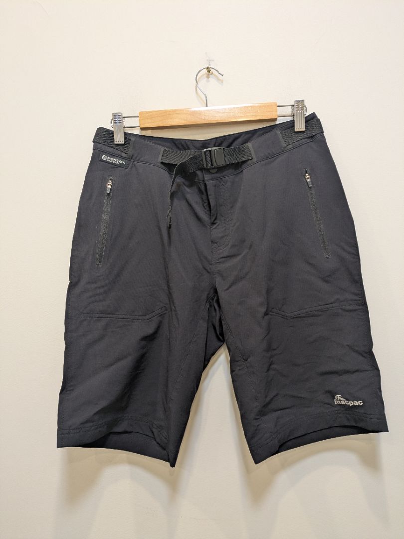Black Macpac Trekker Shorts, 12