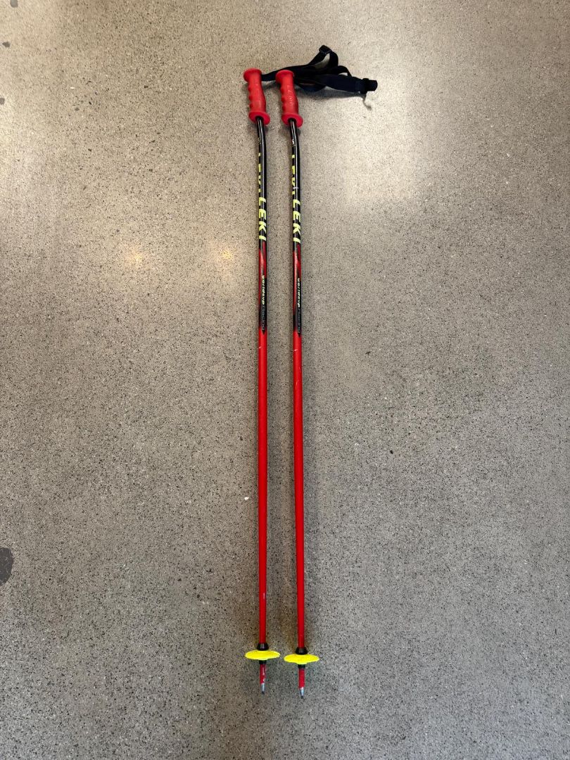 Red Leki Worldcup Racing poles, 130 cm