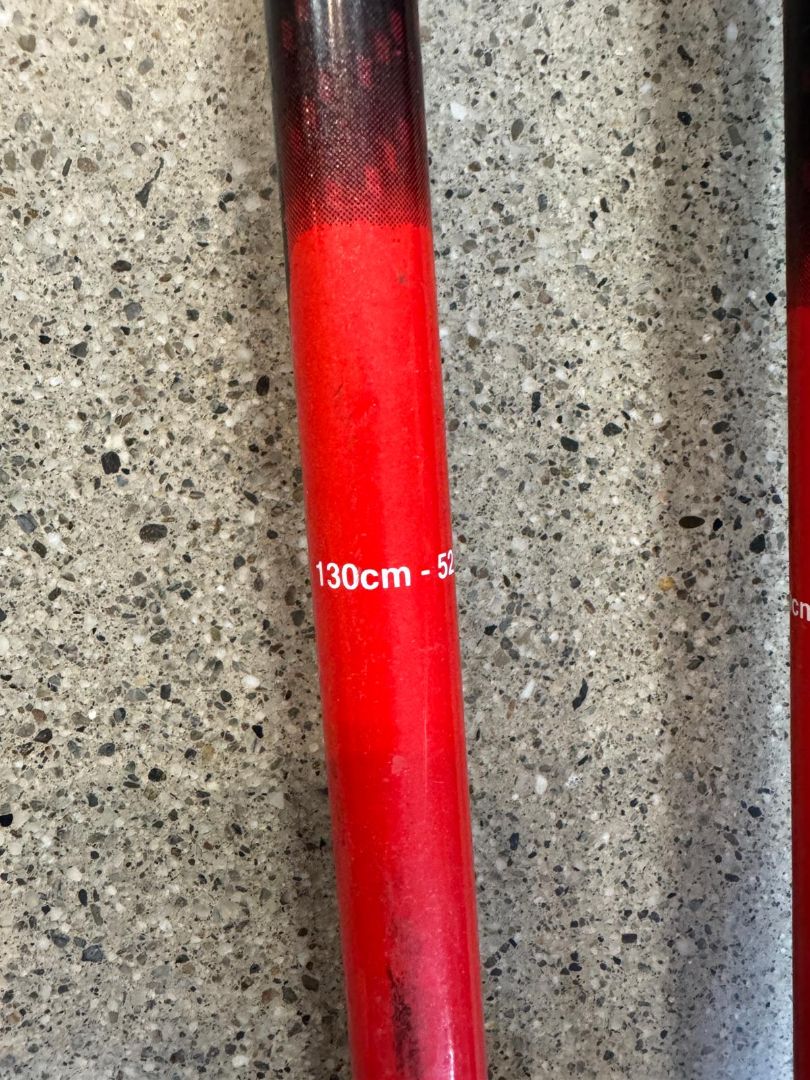 Red Leki Worldcup Racing poles, 130 cm