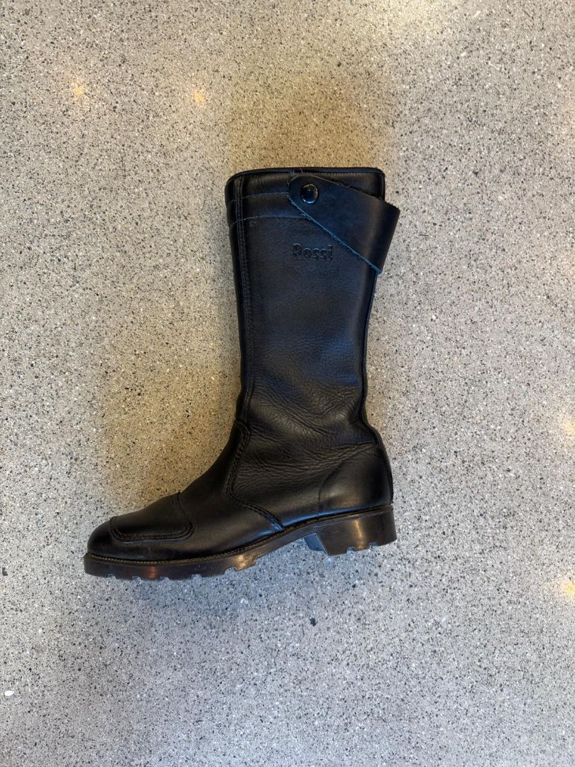 Black Rossi Leather Boots, US 6
