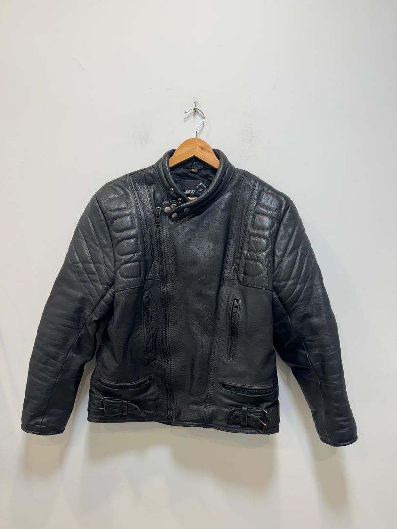 Black WFO Motorcycle Jacket, S