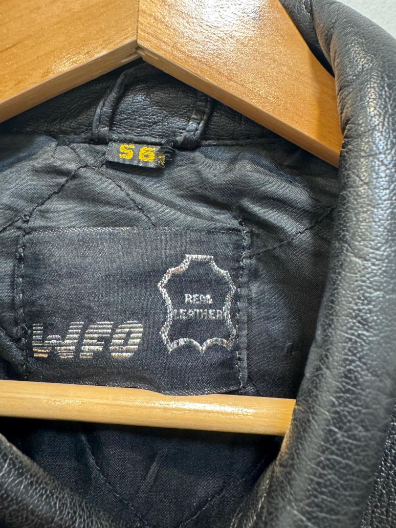 Black WFO Motorcycle Jacket, S
