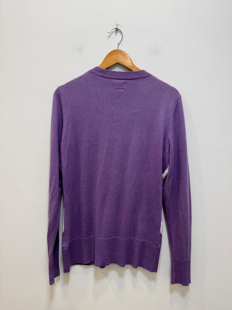 Purple Aur Argyle cardigan, Womens XL